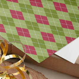 Papel De Seda Diamante verde y rojo de la fiesta de los Navidade