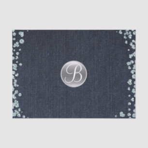 Papel De Seda Diamantes de mezclilla brillan glamour monograma i