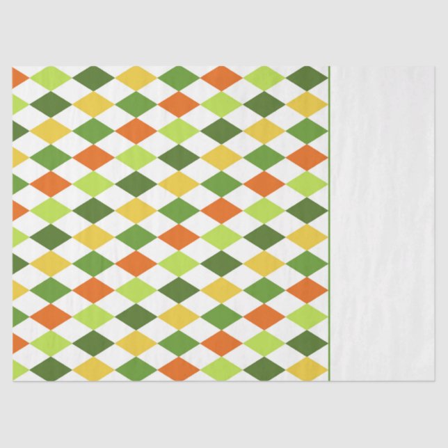 Papel De Seda Diamantes Harlequin coloridos Diamantes irlandeses (Anverso)