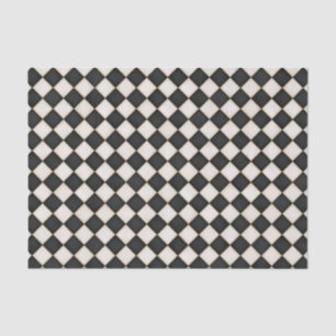 Papel De Seda Diamantes negros y blancos antiguos
