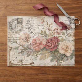 Papel De Seda Diario Basura Rosas Vintage