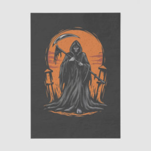 Papel De Seda Dibujo animado de la Parca en cementerio al atarde