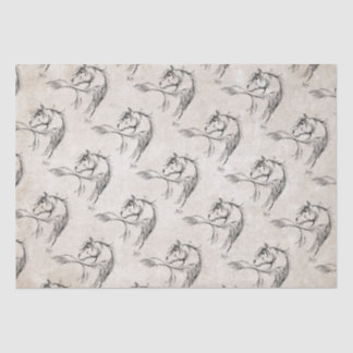 Papel De Seda Dibujo artístico de la cabeza del caballo
