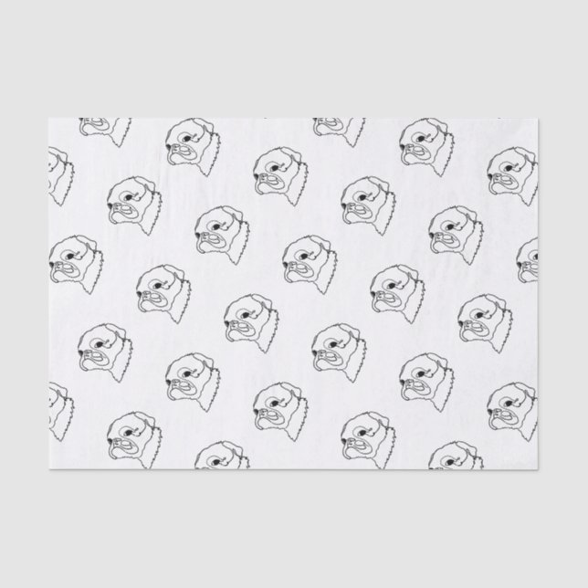 Papel De Seda Dibujo de arte de línea personalizable (Anverso)