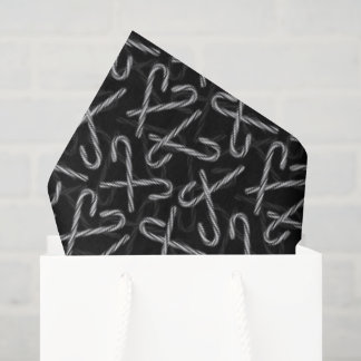Papel De Seda Dibujo de bastón de caramelo negro y blanco de Got