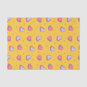 Papel De Seda Dibujo de corazón amarillo lindo del día de San Va