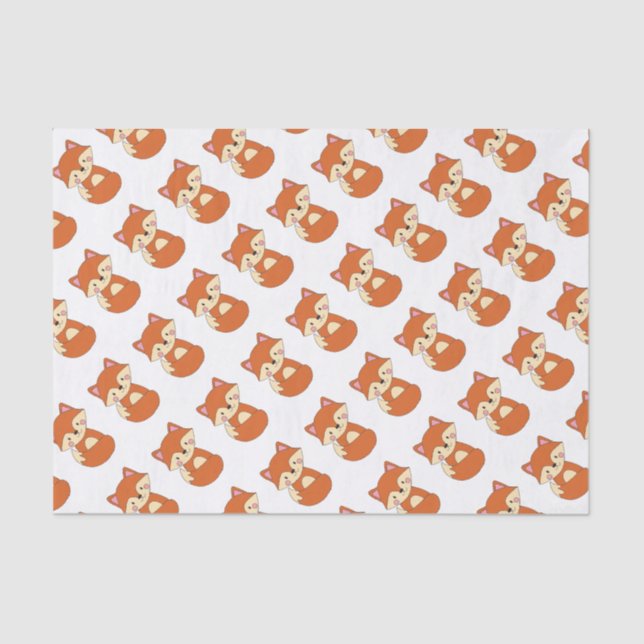 Papel De Seda Dibujo de Fox Baby Diseño de Fox (Anverso)