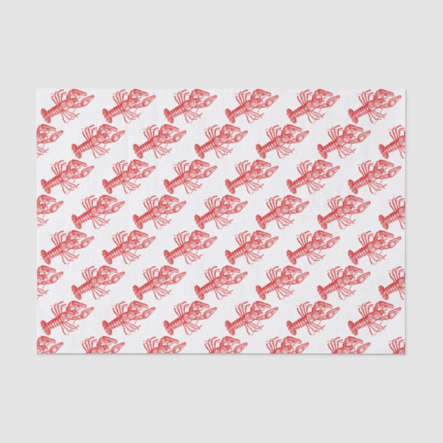 Papel De Seda Dibujo de la langosta roja n° 1 (Anverso)