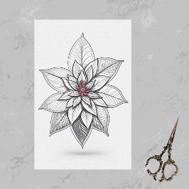 Papel De Seda Dibujo de la línea de Navidades rojos de Poinsetti