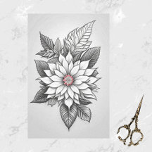 Dibujo de línea de punción blanca negra para navid