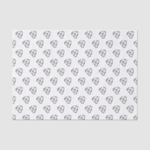 Papel De Seda dibujo de pitbull simple amantes de perros blanco 