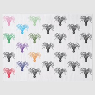 Papel De Seda Dibujo de pulpo estilizado con varios colores DIY