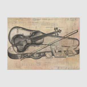 Papel De Seda Dibujo De Violin En La Decoración De La Música De 
