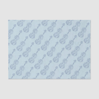 Papel De Seda Dibujo lineal del violín azul
