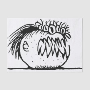 Papel De Seda Dibujo monstruoso de fantasía fea
