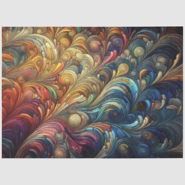 Papel De Seda Dibujo Pastel Abstracto Orgánico Bubbly Colorful (Anverso)