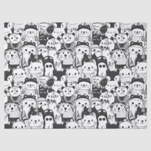 Papel De Seda Dibujo Patrón Animal Kawaii Adorable (1)