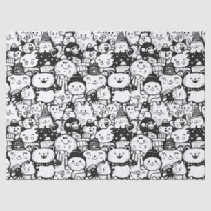 Papel De Seda Dibujo Patrón Animal Kawaii Adorable (2)