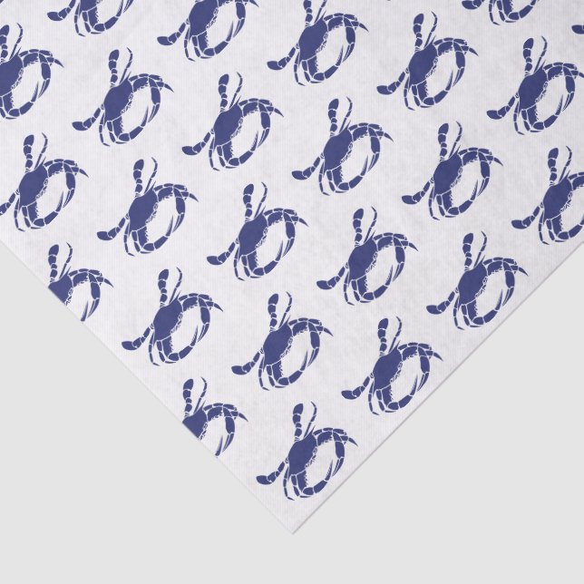 Papel De Seda Dibujo Silueta de Cangrejo #1 Azul (Detalle)