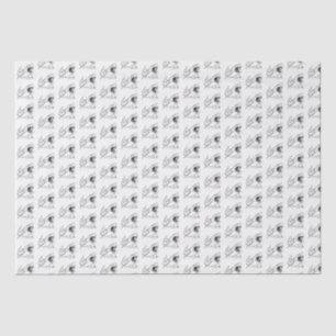 Papel De Seda Dibujo Vintage de Tiburón Blanco Grande #3