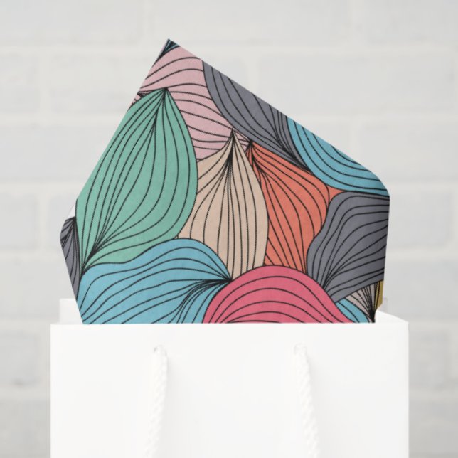 Papel De Seda Dibujos De Hilos Coloridos (Bolsa de regalo)
