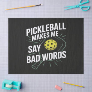 Papel De Seda Dibujos Divertidos de Pickleball Me Hacen Decir Pa