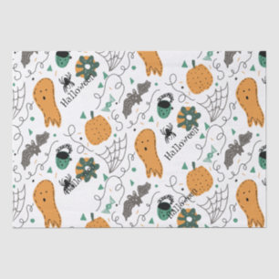 Papel De Seda Dibujos Ilustrativos de Calabaza Fantasma Adorable