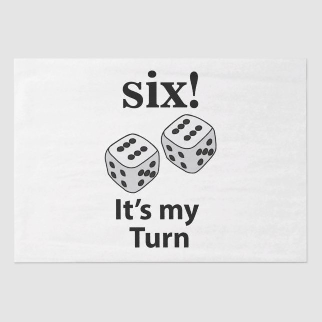 Papel De Seda Dice Rolling Six It's My Turn Roll Dice (Anverso)