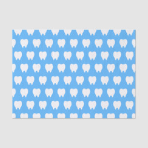 Papel De Seda Diente Blanco Simple con Patrón Azul Claro – Limpi