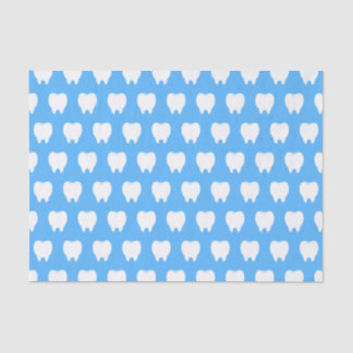 Papel De Seda Diente Blanco Simple con Patrón Azul Claro – Limpi