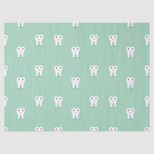 Papel De Seda Diente feliz de Kawaii (Anverso)
