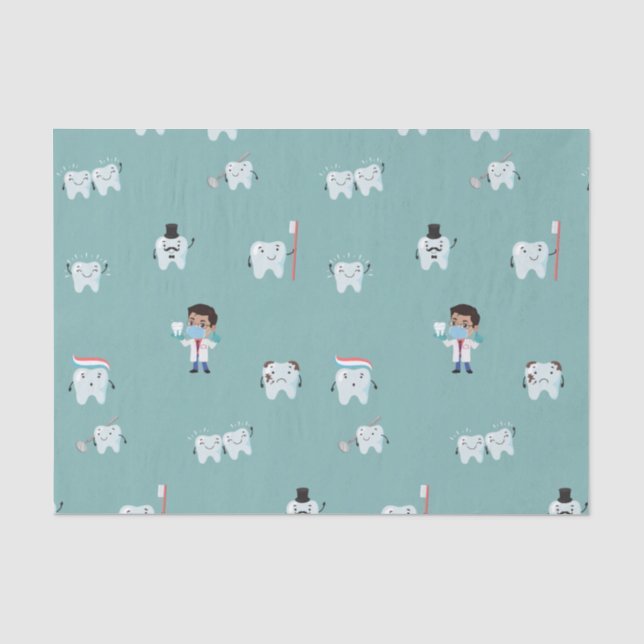 Papel De Seda Dientes sanos, dentistas y dentales (Anverso)
