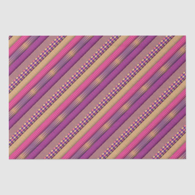 Papel De Seda Diferentes patrones color rosa (Anverso)