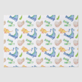 Papel De Seda Dino Fiesta Cute Dinosaurio Nacimiento Niño Nombre