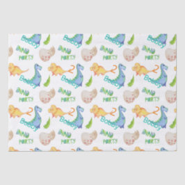Papel De Seda Dino Fiesta Cute Dinosaurio Nacimiento Niño Nombre
