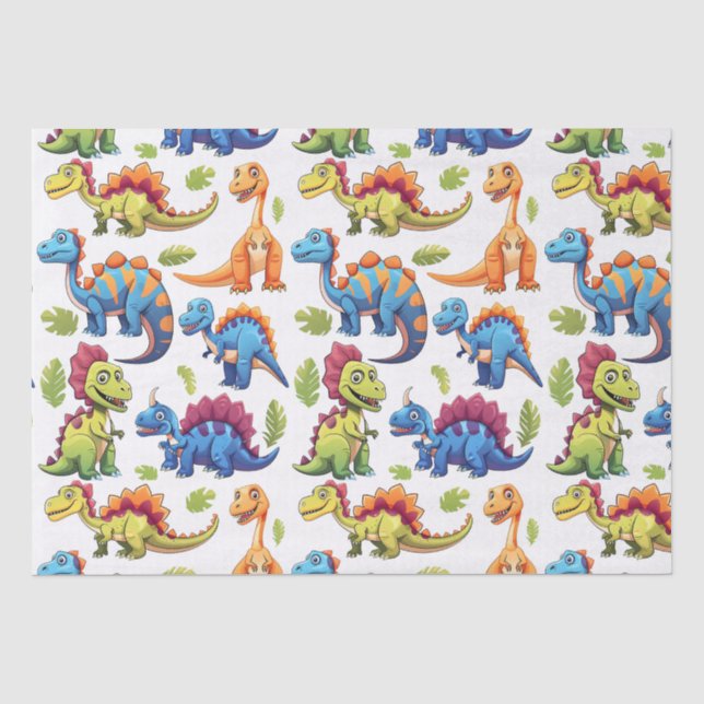Papel De Seda Dino-Mite con tema de dinosaurio divertido (Anverso)