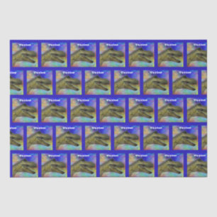 Papel De Seda Dino T-Rex Dinosaur Fondo colorido sobre el azul