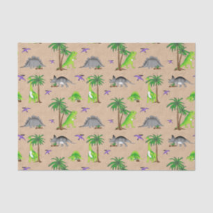 Papel De Seda Dinosaur Land Cute Dino