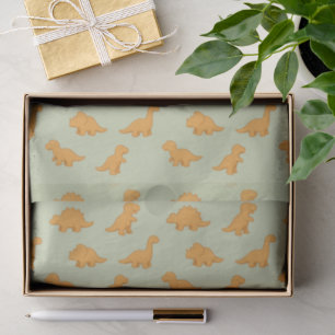 Papel De Seda Dinosaur Pollo Nugget Verde Salvia Juguetón Niños