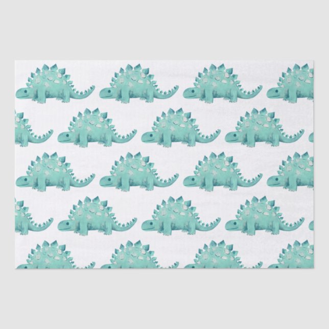 Papel De Seda Dinosaur Stegosaurus Kids Cumpleaños (Anverso)