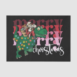 Papel De Seda Dinosaurio con Navidades de Santa Claus