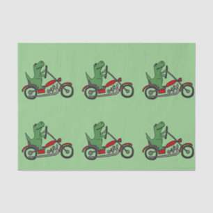 Papel De Seda Dinosaurio verde divertido de T-rex en la