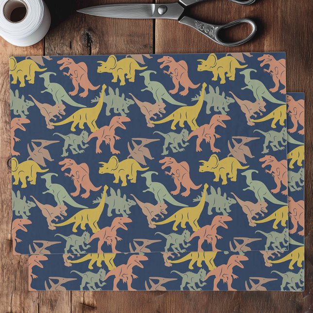 Papel De Seda Dinosaurios  (Dinosaur pattern tissue paper for birthdays or decoupage projects)