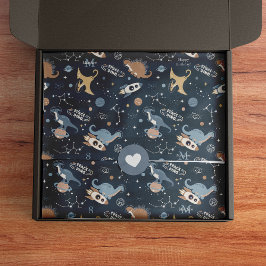 Papel De Seda Dinosaurios cortos en el espacio Patrón niños Cump