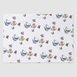 Papel De Seda Dinosaurios de Navidades Cutes