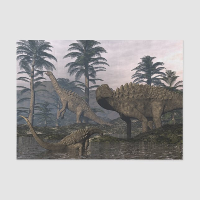 Papel De Seda Dinosaurios del Ampelosaurus (Anverso)