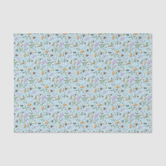 Papel De Seda Dinosaurios en azul