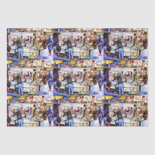 Papel De Seda Dios del perro caliente, Nueva York (Anverso)