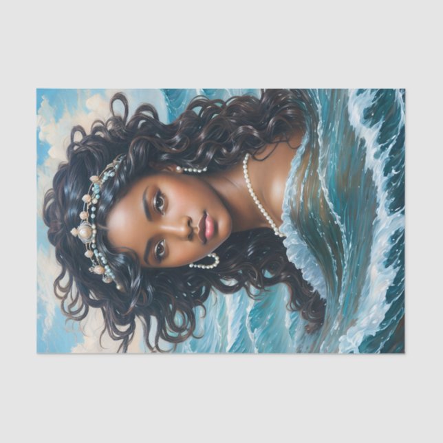 Papel De Seda Diosa africana Yemaya Art (Anverso)