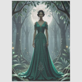 Papel De Seda Diosa Art Déco Gótica en Bosque